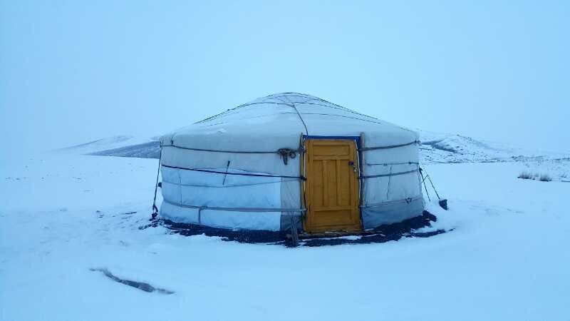 Ger (yurt) in the snow