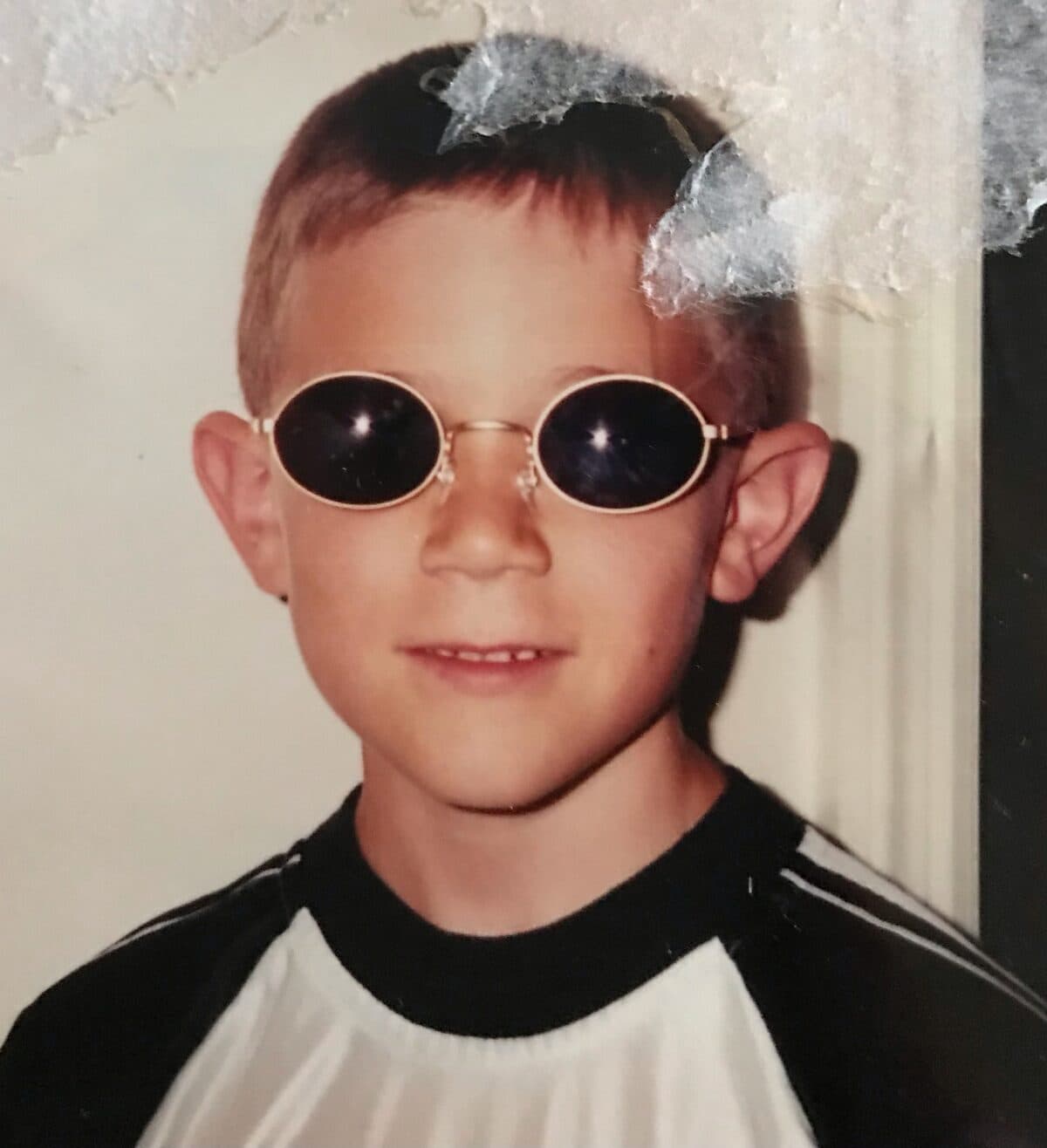 Childhood photo with sunglasses