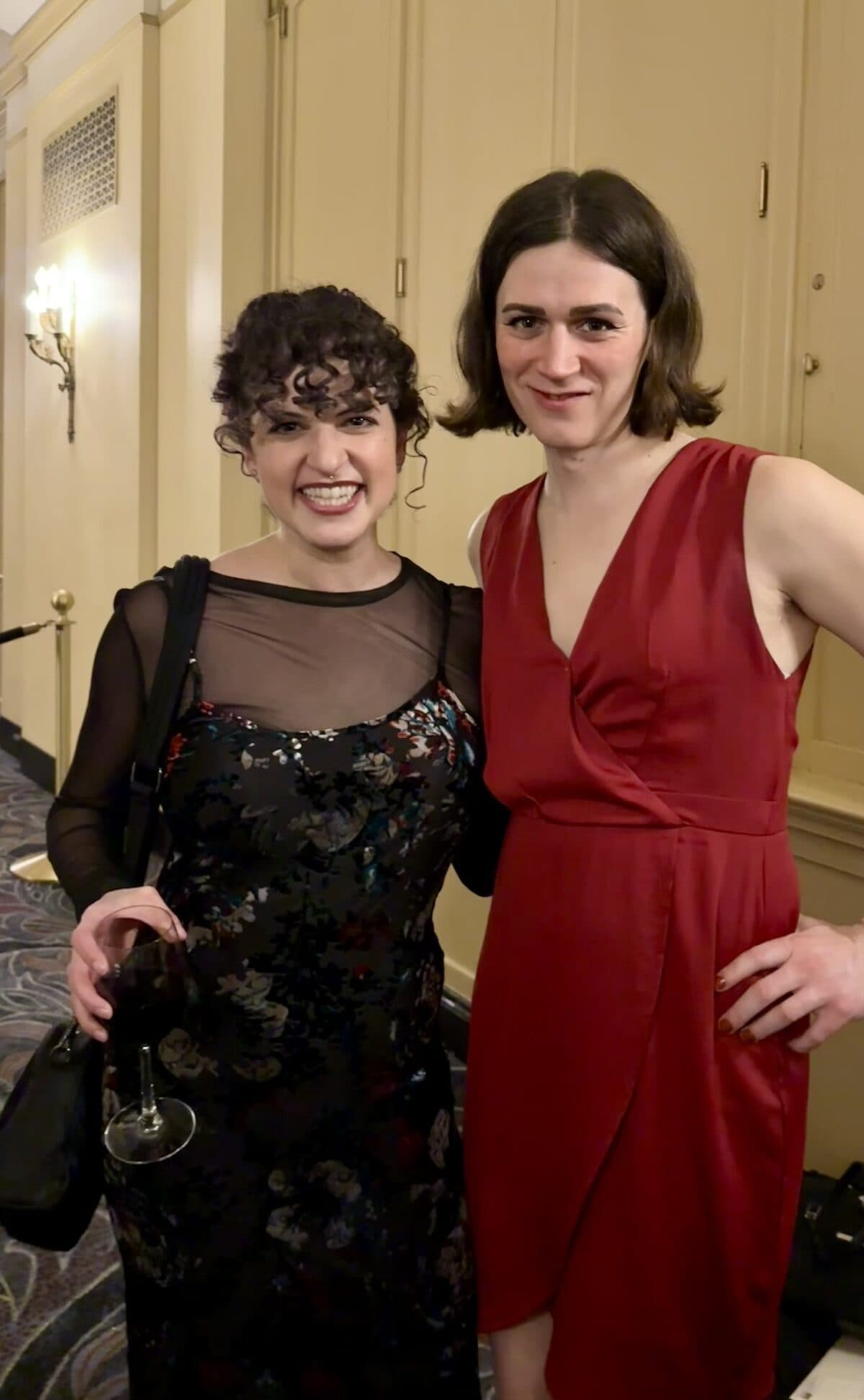 At a formal event with a friend