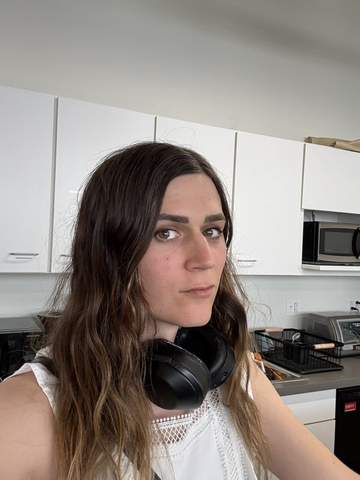 Casual selfie with headphones